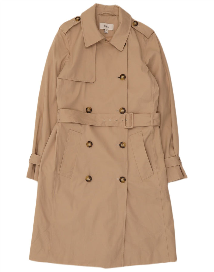 Marks & Spencer Gabardina de doble botonadura para mujer UK 10 Small Beige
