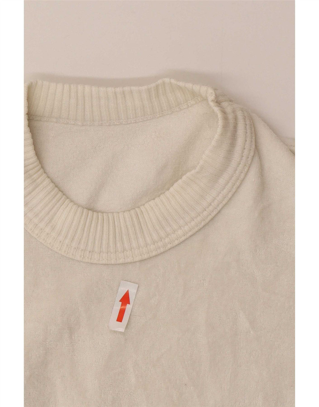 Vintage mujer terciopelo blusa Top Reino Unido 14 blanco medio