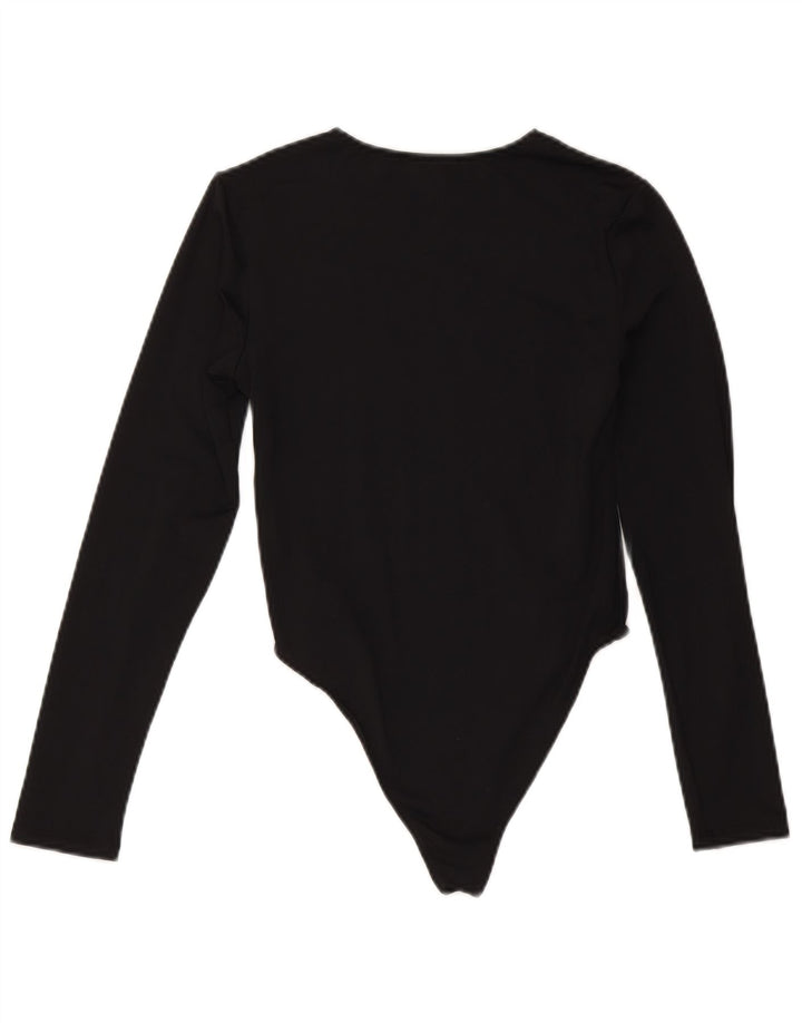 Zara Mujer Body Manga Larga UK 42 Mediano Poliamida Negro