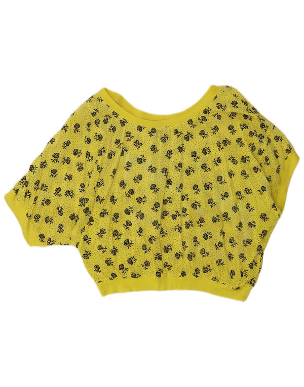 La Maison Blu Blusa corta extragrande para mujer UK 10 Small Yellow Floral