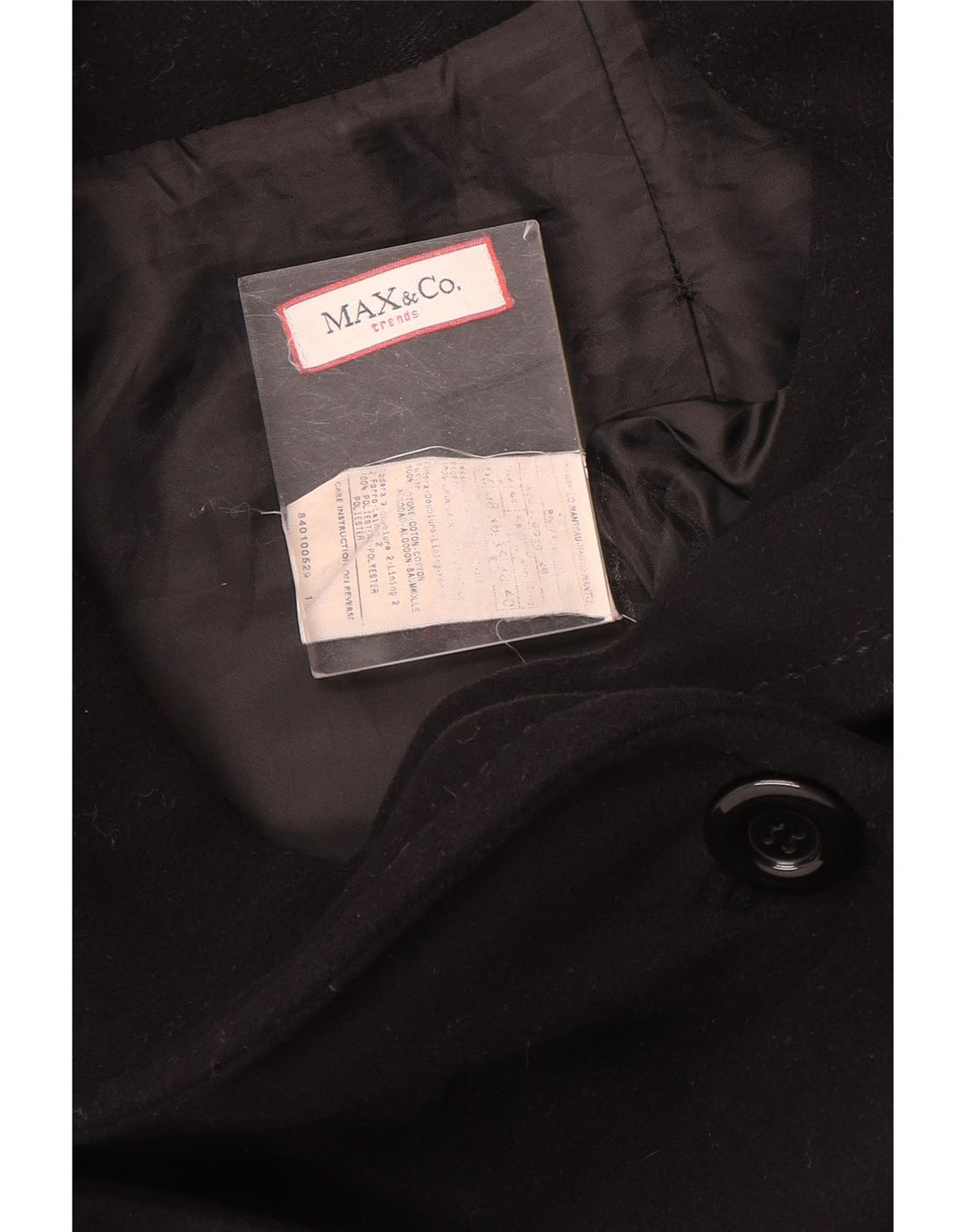 Max & Co. Abrigo cruzado para mujer UK 10 Small Lana negra