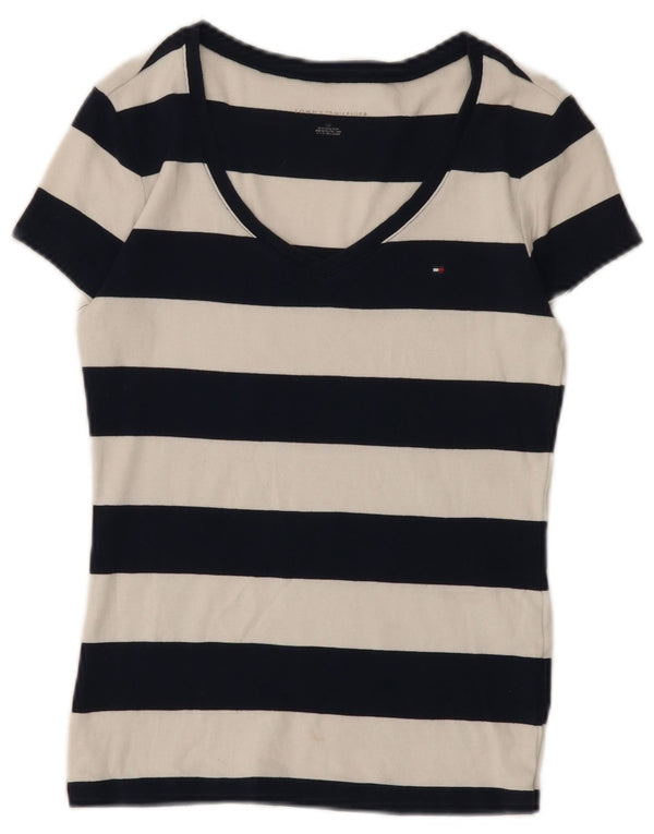 Tommy Hilfiger Camiseta para Mujer Top UK 8 Small Azul Marino Rayas Algodón