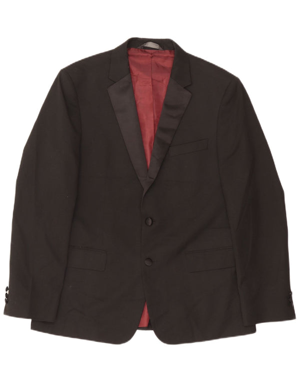 Marks & Spencer Chaqueta tipo blazer de 2 botones para hombre UK 42 Grande Poliéster negro