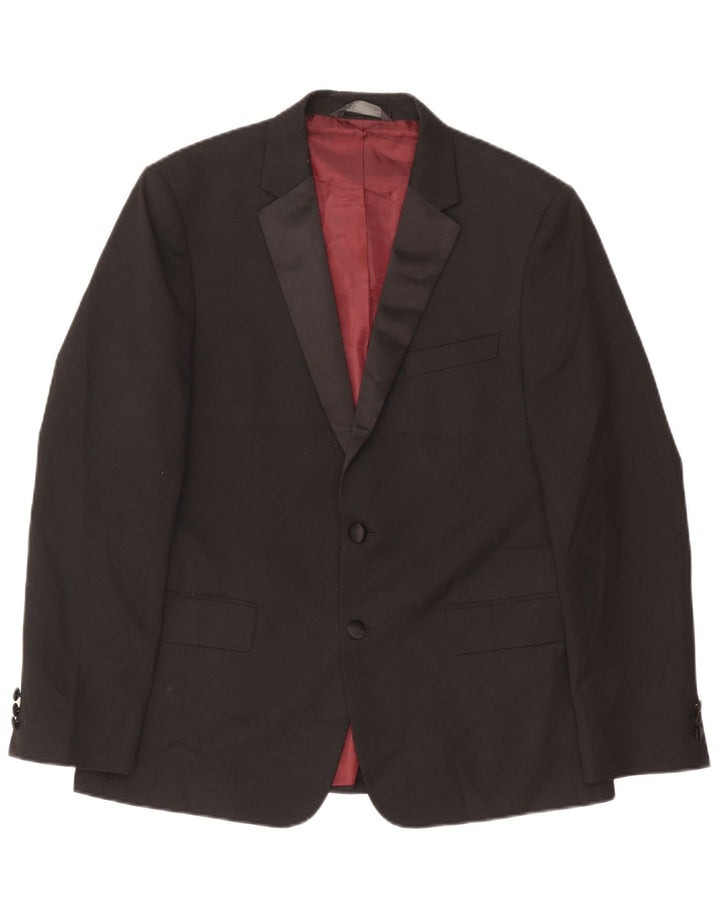 Marks & Spencer Chaqueta tipo blazer de 2 botones para hombre UK 42 Grande Poliéster negro
