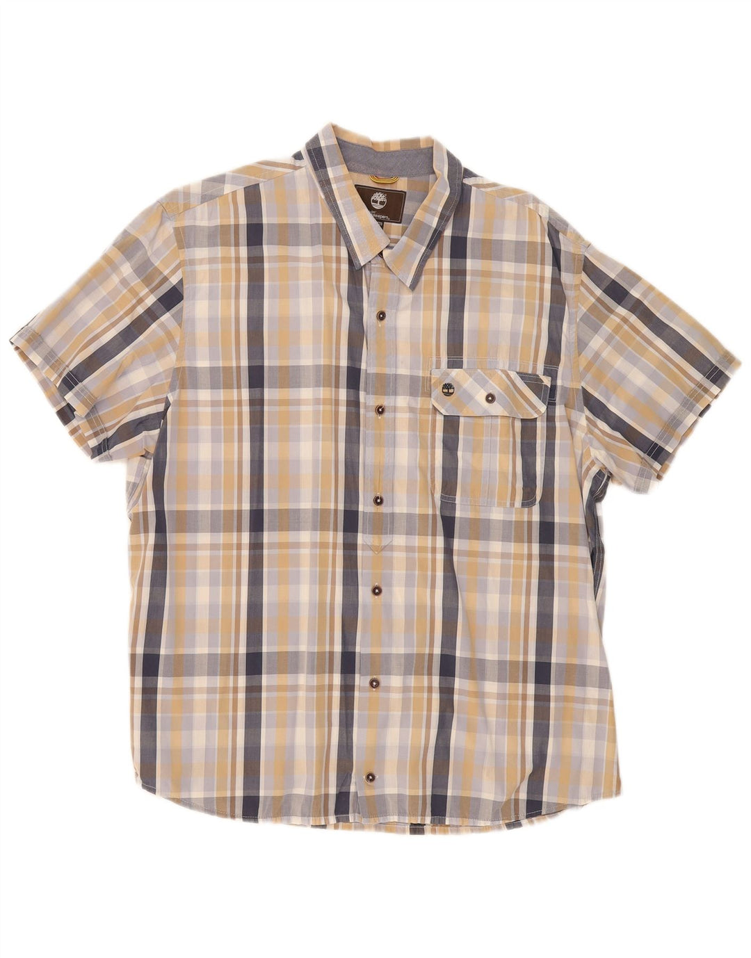 Timberland Camisa de manga corta Earthkeepers para hombre 2XL Cuadros multicolores