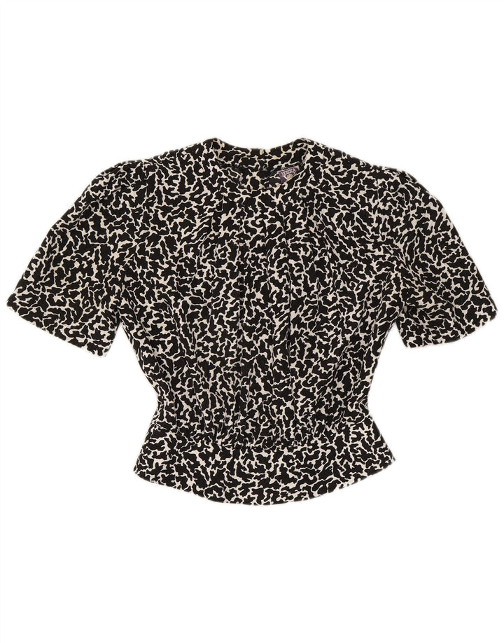 Blusa corta para mujer Yessica Top EU 38 Medio Negro Estampado animal Poliéster