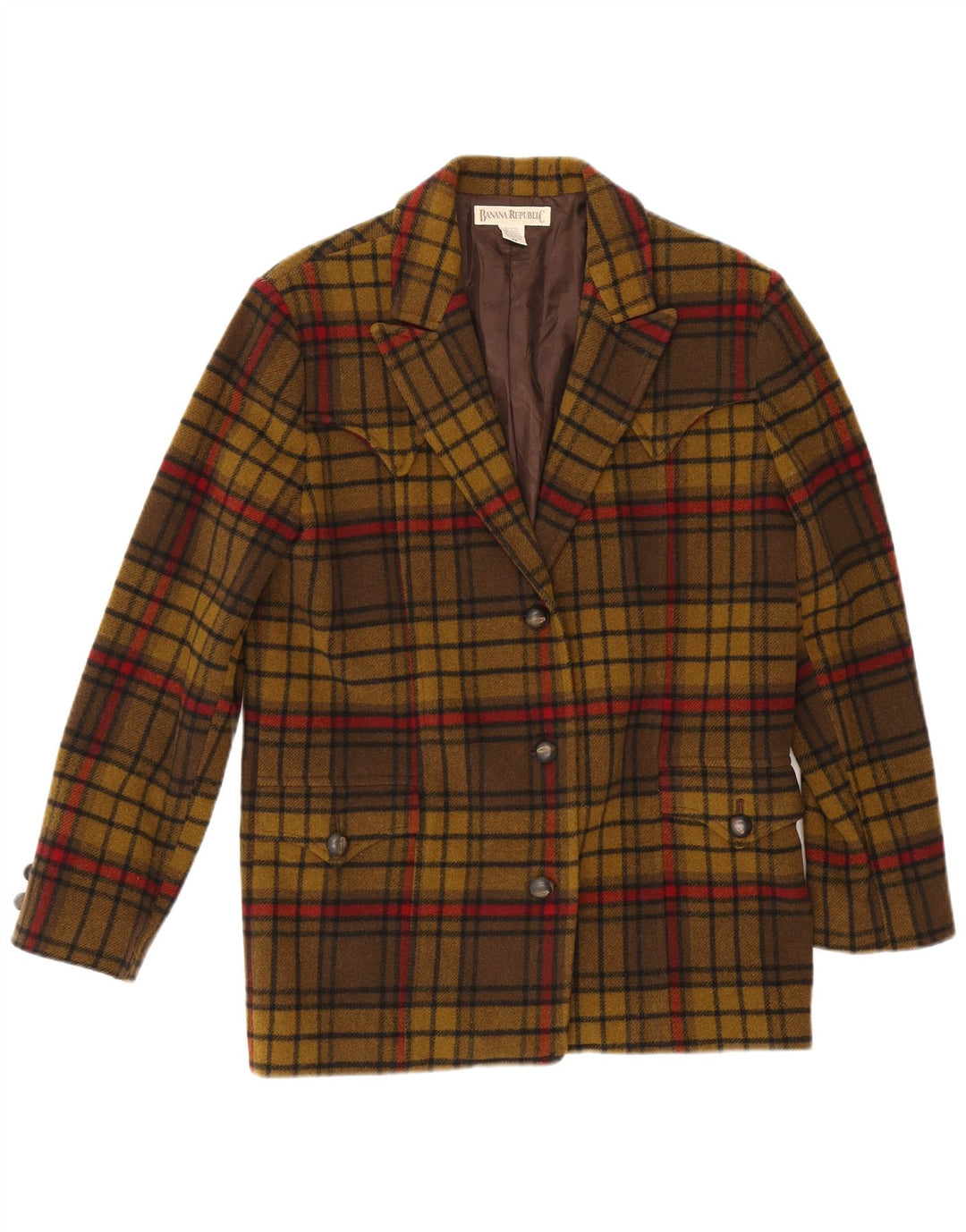 Banana Republic Chaqueta tipo blazer extragrande con 3 botones para mujer UK 6 XS Khaki Check
