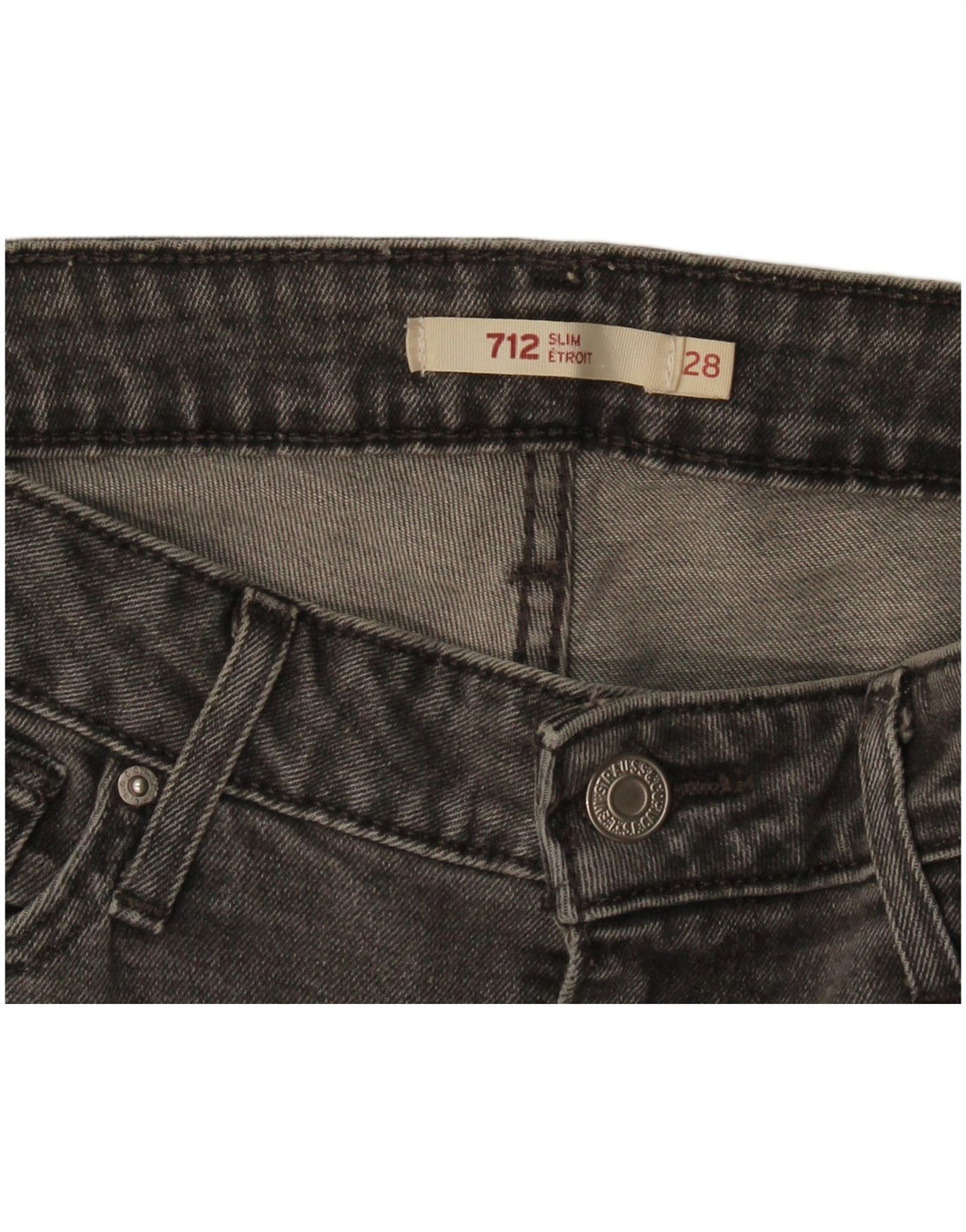 Vaqueros Levi's 712 Slim para mujer W28 L26 Gris