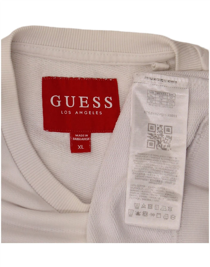 Guess Sudadera Gráfica Jumper XL Off White Algodón Hombre