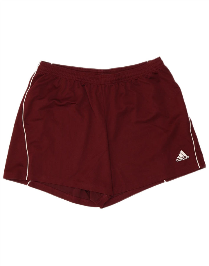 ADIDAS Pantalones cortos deportivos Climalite para mujer Reino Unido 14 Grande Poliéster burdeos