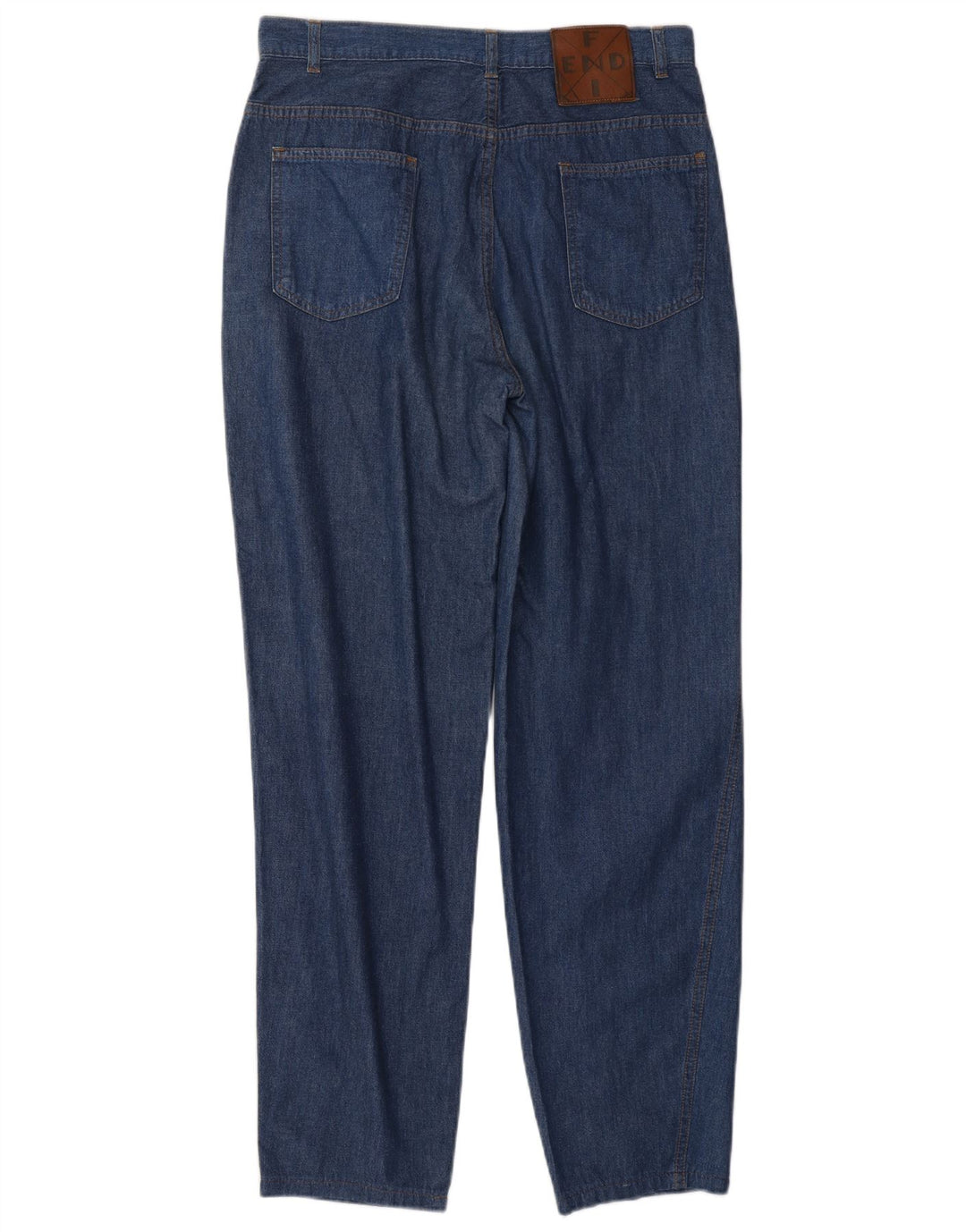 FENDI Vaqueros cónicos de cintura alta para mujer IT 46 Large W30 L29 Blue Classic