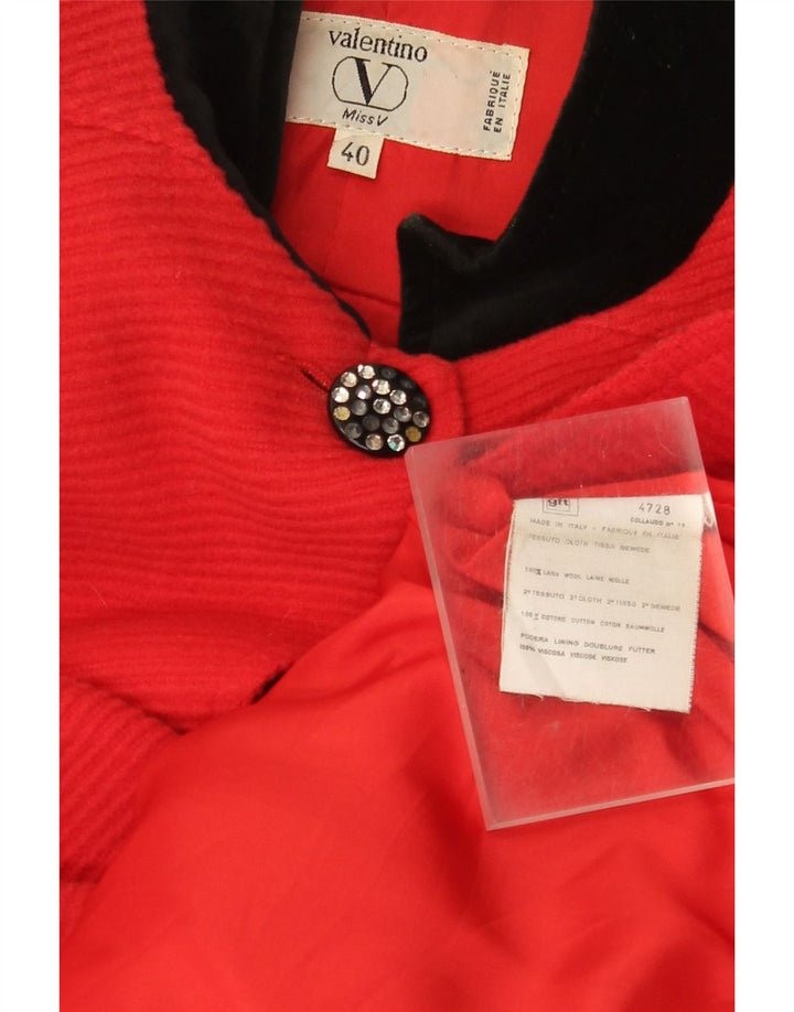Abrigo Oversize Valentino Mujer IT 40 Small Lana Color Block Rojo