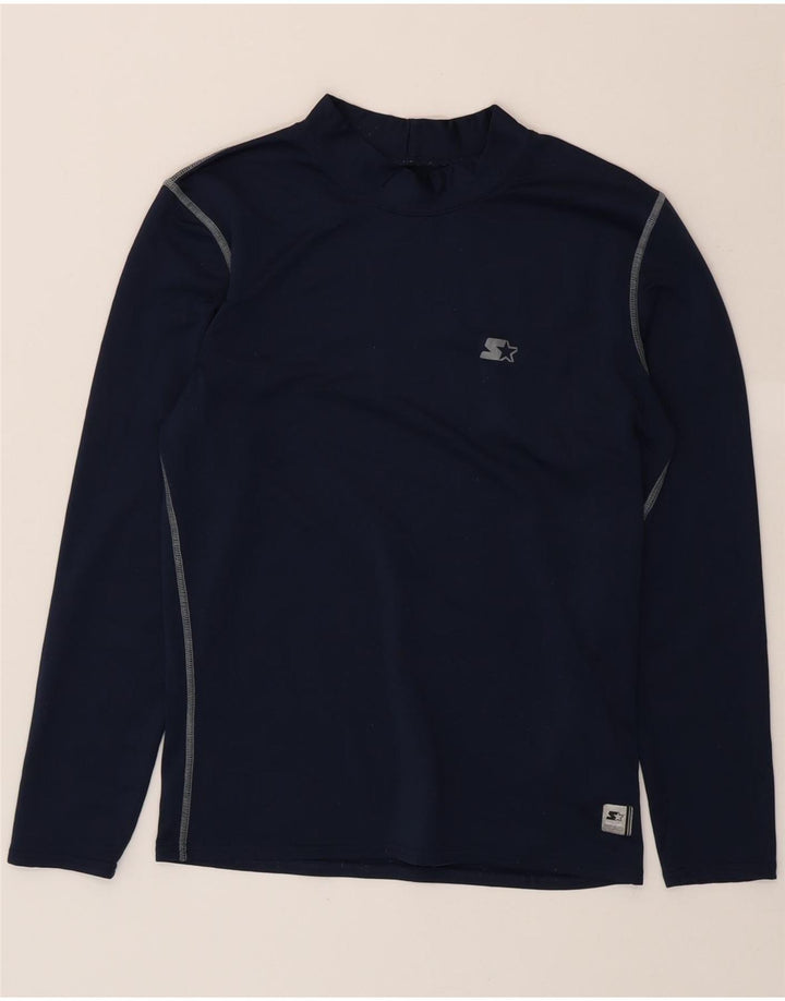 STARTER Womens Top Long Sleeve UK 14 Medium Navy Blue Polyester Vintage Starter and Second-Hand Starter from Messina Hembry 