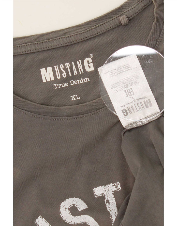 Mustang Camiseta gráfica para hombre Top XL Algodón gris