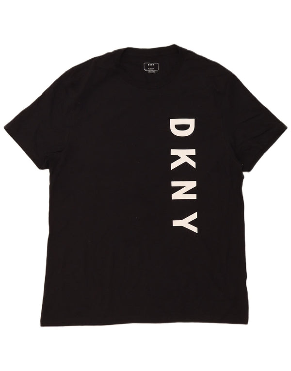 Dkny Camiseta gráfica para hombre Top XL Algodón negro