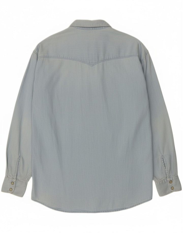 Camisa Vaquera Uniforme Hombre XL Algodón Azul