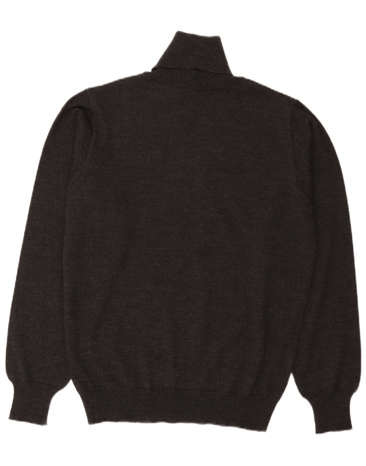 IL GRANCHIO Jersey con cuello vuelto para hombre de lana gris medio