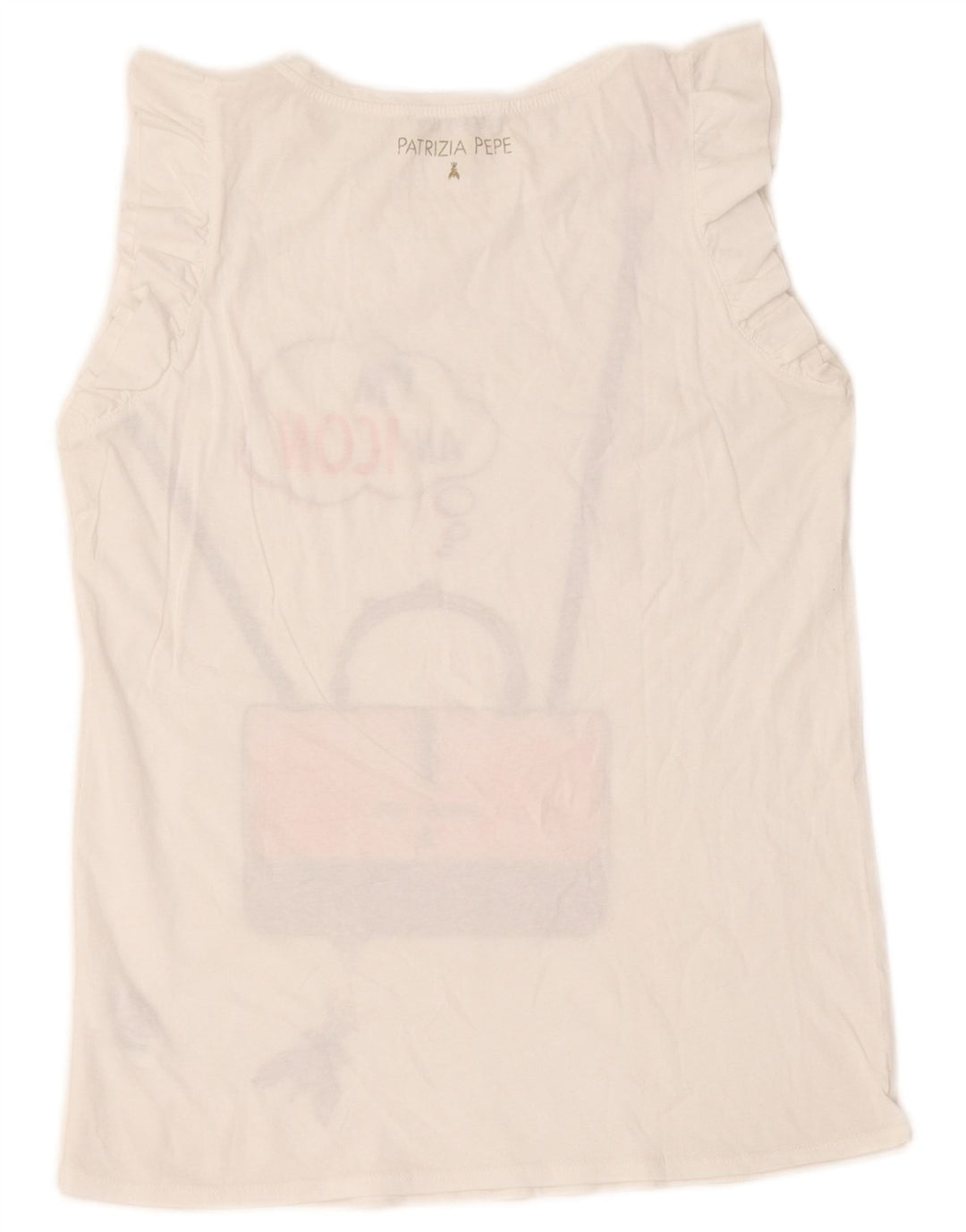 Patrizia Pepe Camiseta Sin Mangas Estampada Mujer Talla Única Algodón Blanco
