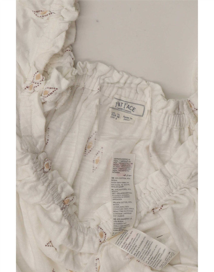 Blusa extragrande corta para mujer de Fat Face UK 40 Small White Geométrico