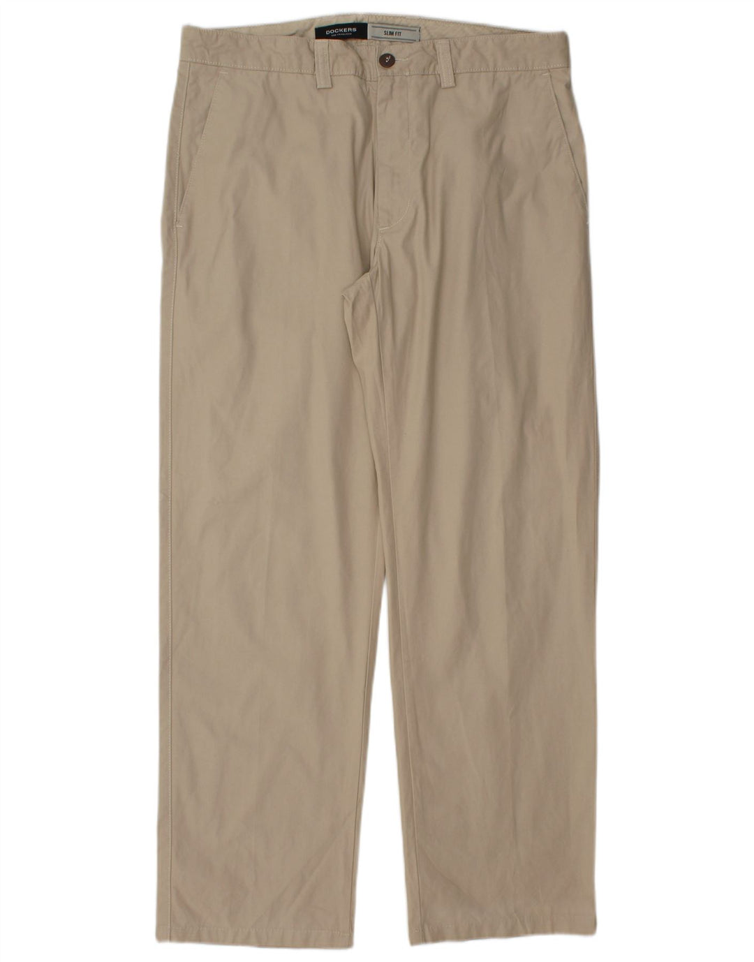 DOCKERS Pantalón chino slim fit para hombre W36 L30 Algodón beige