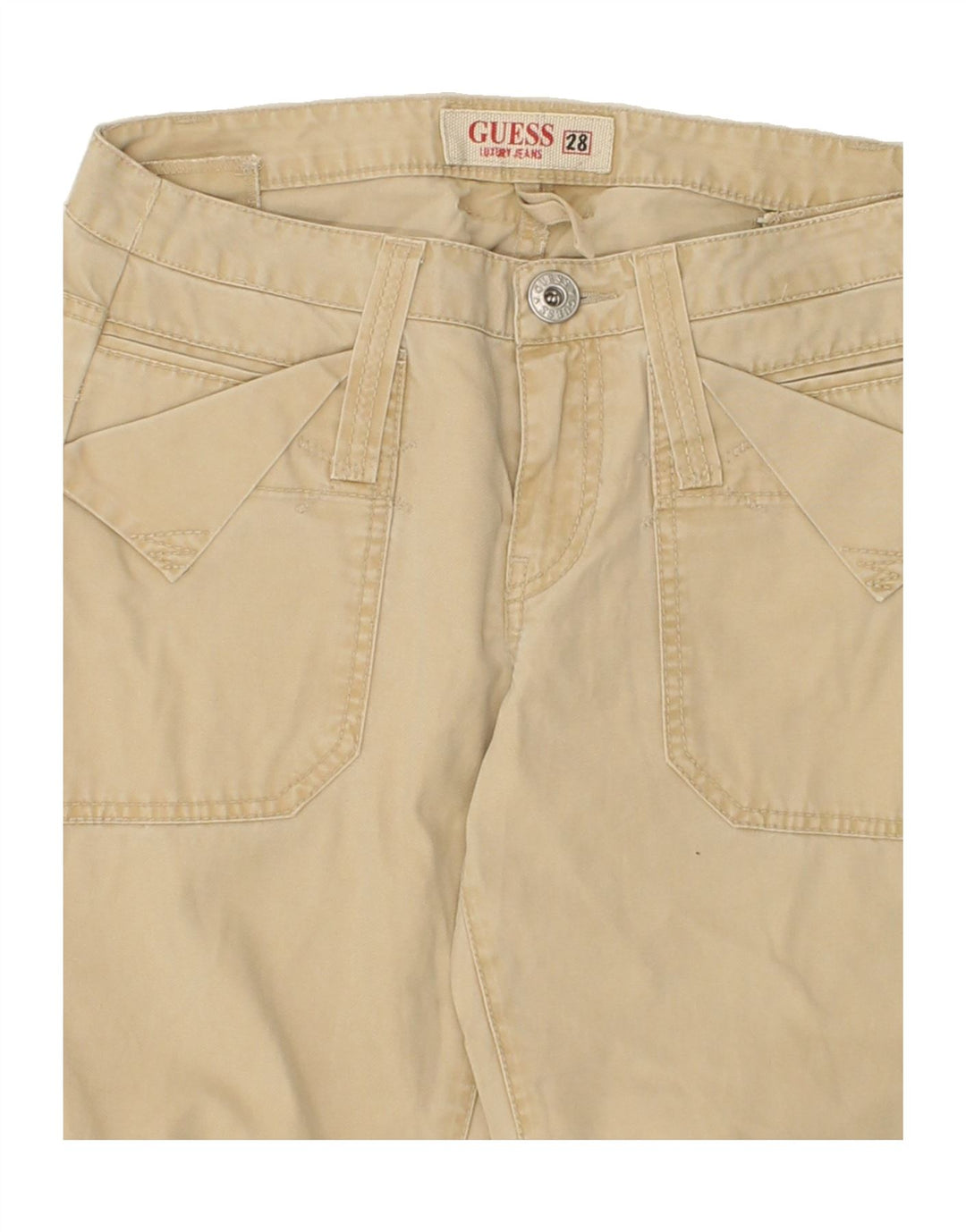 GUESS Womens Straight Chino Trousers W28 L26  Beige Vintage Guess and Second-Hand Guess from Messina Hembry 