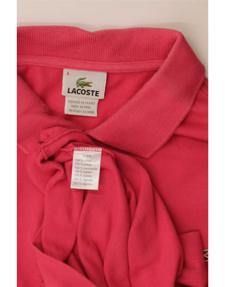Polo Lacoste para hombre talla 4 algodón rosa mediano
