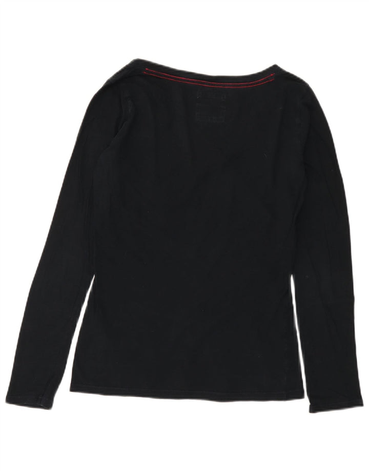 HOLLISTER Top de mujer de manga larga UK 12 Medium Black Cotton