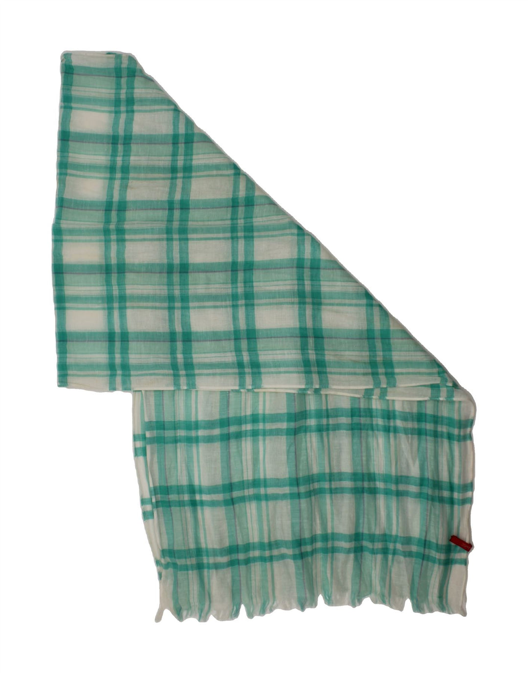 ESPRIT Womens Stole Scarf One Size Turquoise Check Vintage Esprit and Second-Hand Esprit from Messina Hembry 