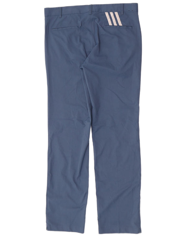 Pantalón Chino Recto Adidas Hombre W34 L34 Poliéster Azul