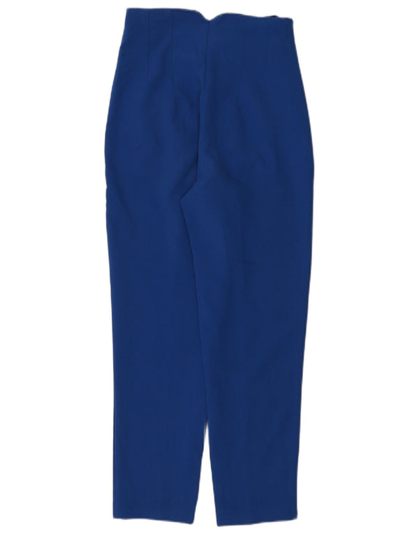 Zara Mujer Pantalón Chino Tapered XS W24 L26 Poliéster Azul