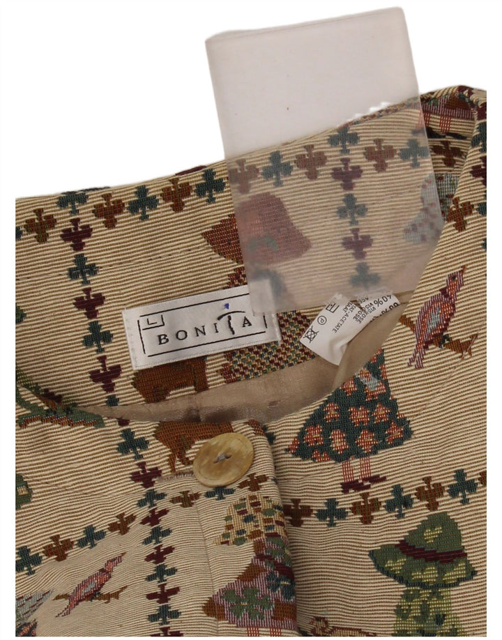 Bonita Chaqueta Bolero para Mujer UK 46 Grande Beige Poliéster Novedad