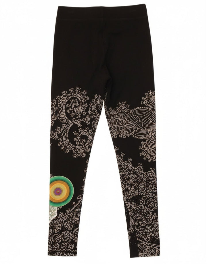Desigual Leggings gráficos para mujer Reino Unido 12 Mediano Negro Paisley