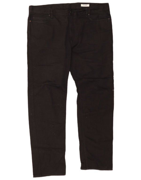 Marks & Spencer Pantalones casuales de corte regular para hombre W42 L33 Algodón negro