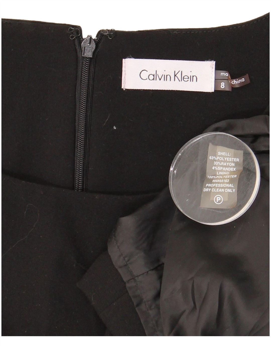 CALVIN KLEIN Vestido sin mangas para mujer US 8 Mediano Negro Poliéster