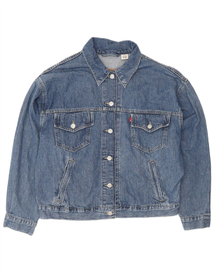 LEVI'S Womens Denim Jacket UK 16 Large Blue Cotton