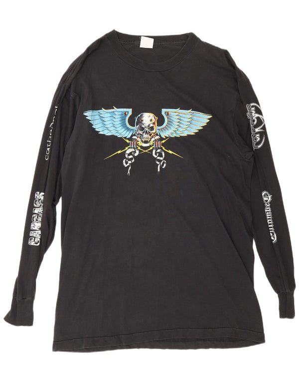 Vintage Hombres God's of Grind Earache tour 1992 Top Manga Larga XL Black Rock