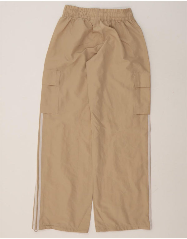 Adidas Womens Cargo Tracksuit Trousers UK 8/10 Small  Beige Polyester