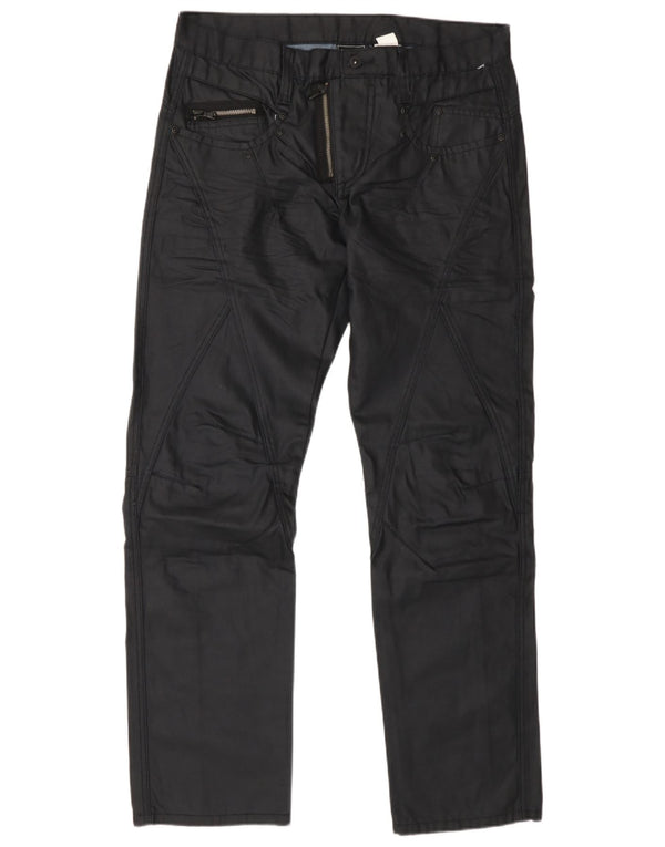 Pantalones casuales rectos encerados para hombre Rainbow W33 L32 Algodón negro