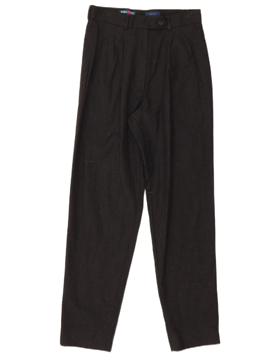 Pantalones de traje con pinzas para mujer Balloon IT 42 Medium W27 L28 Lana negra