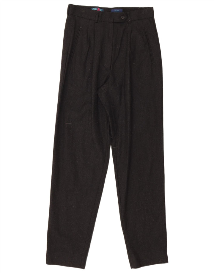 Pantalones de traje con pinzas para mujer Balloon IT 42 Medium W27 L28 Lana negra