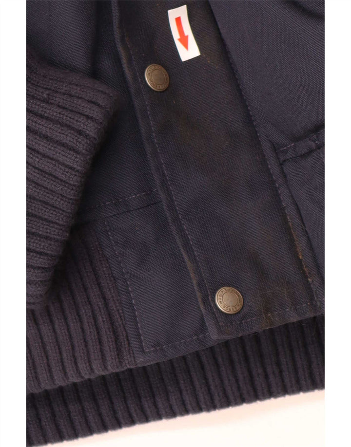 Woolrich Chaqueta bomber con capucha para hombre UK 38 Medium Azul marino Nylon