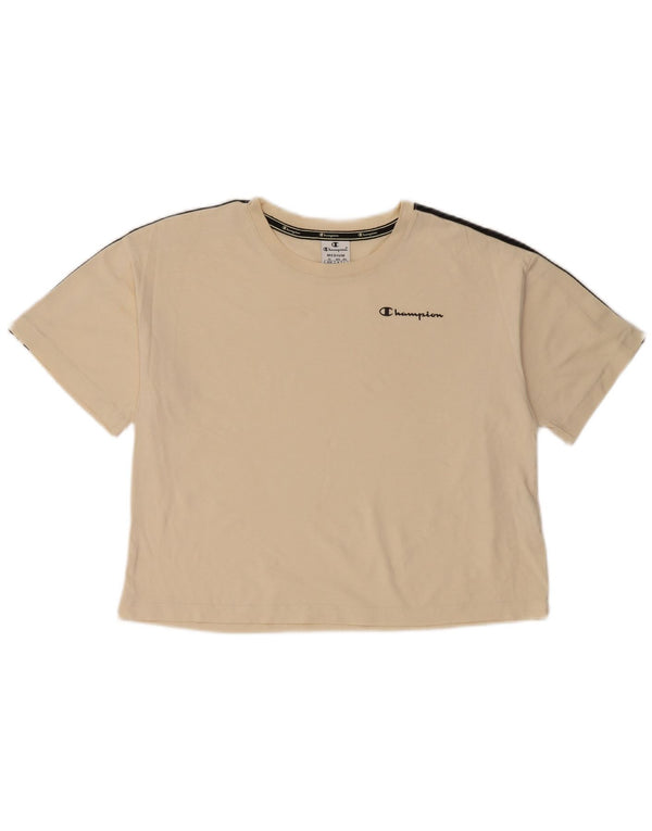 CHAMPION Camiseta corta con gráfico para mujer UK 40 Algodón beige medio