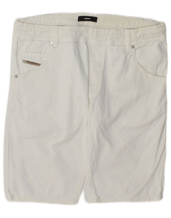 Diesel Pantalones cortos casuales para mujer UK 14 Large W34 Blanco