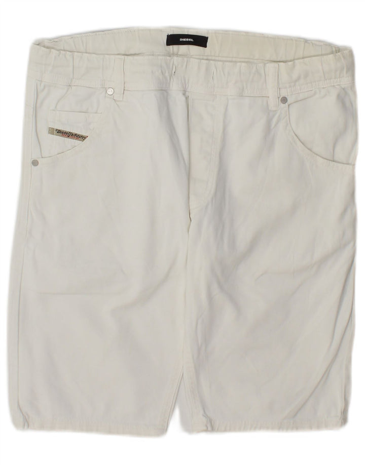 Diesel Pantalones cortos casuales para mujer UK 14 Large W34 Blanco