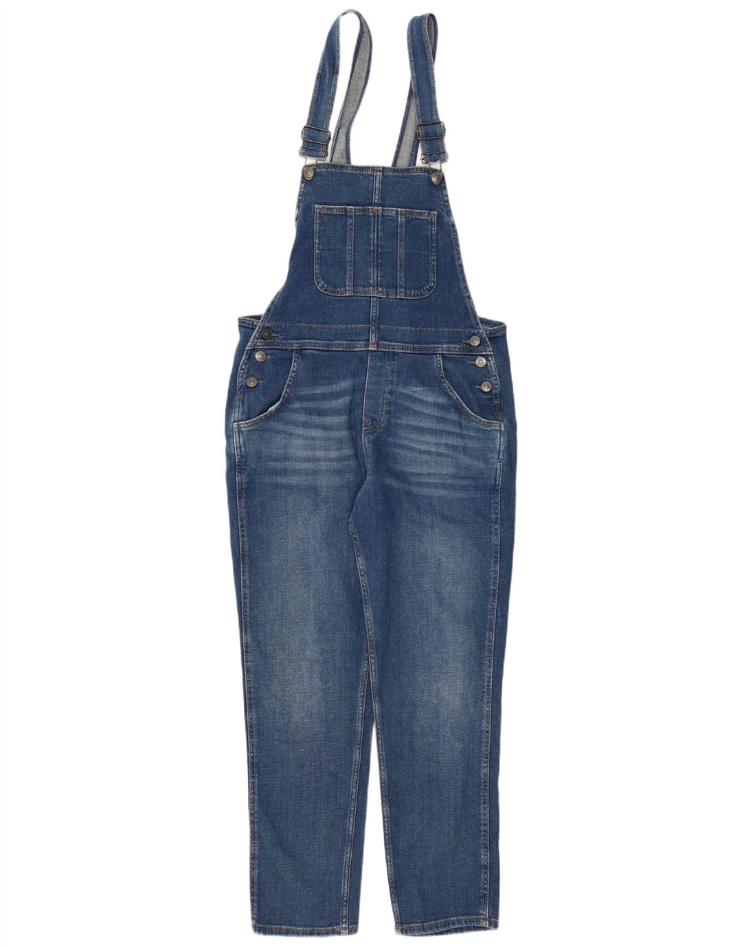 FAT FACE Jeans Lewes Dungarees para Mujer UK 12 Medium W34 L27 Algodón Azul