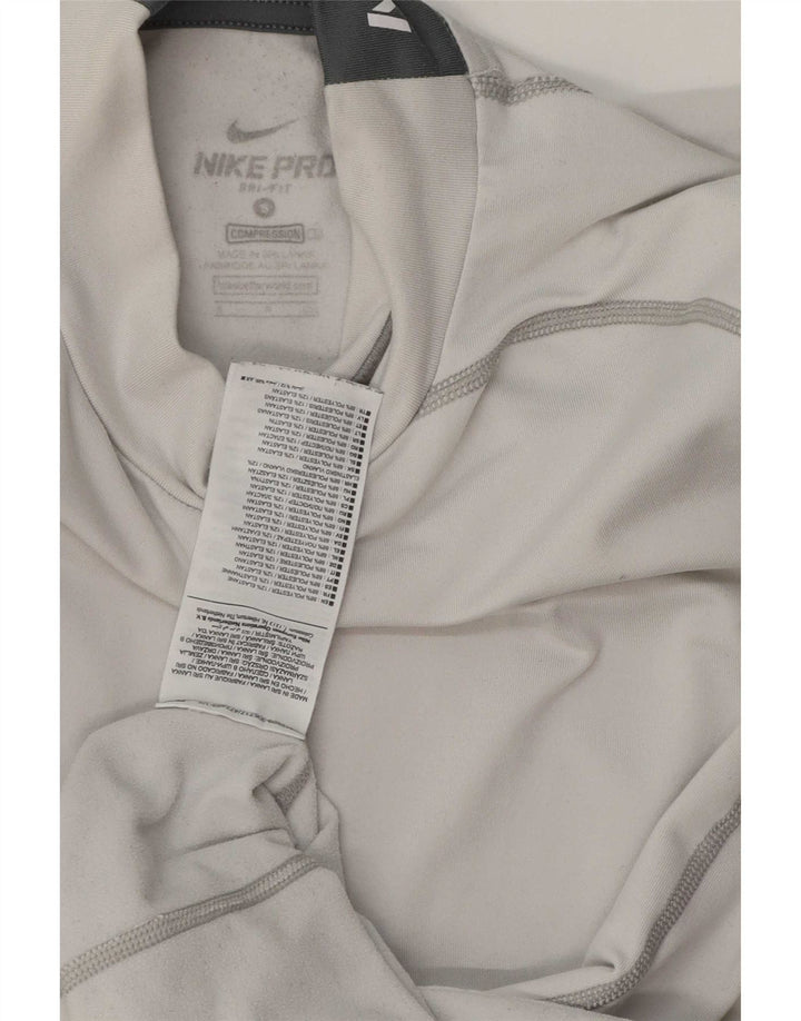 Nike Dri Fit Graphic Top manga larga para hombre, poliéster gris pequeño
