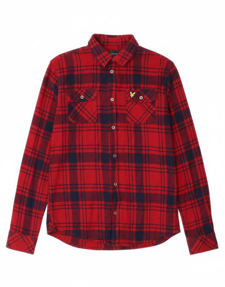 LYLE & SCOTT Boys Flannel Shirt 12-13 Years Red Check Cotton
