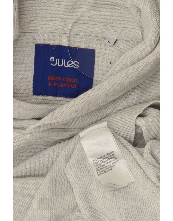 Jules - Jersey con cuello tipo chal para hombre, talla grande, algodón gris