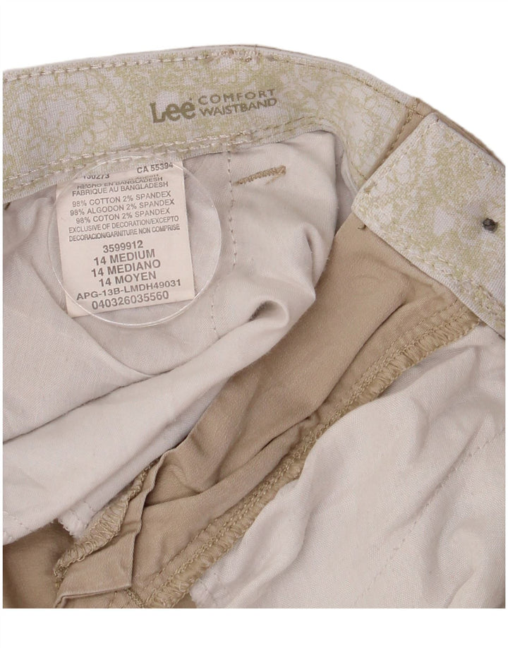 Lee - Pantalones cortos cargo para mujer US 14 XL W34 Beige Algodón