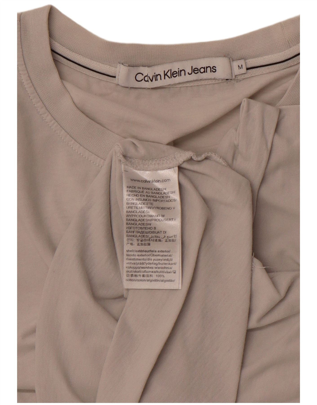 CALVIN KLEIN JEANS Camiseta gráfica para hombre Top Medium White Cotton